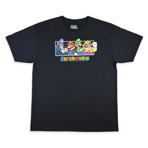 Super Mario Mens Nintendo Characters Graphic T-Shirt Black XL Gamer Streetwear